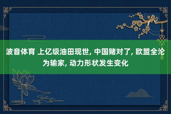 波音体育 上亿级油田现世， 中国赌对了， 欧盟全沦为输家， 动力形状发生变化
