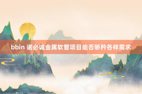 bbin 诺必诚金属软管项目能否骄矜各样需求