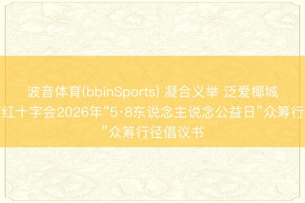 波音体育(bbinSports) 凝合义举 泛爱椰城丨海口市红十字会2026年“5·8东说念主说念公益日”众筹行径倡议书